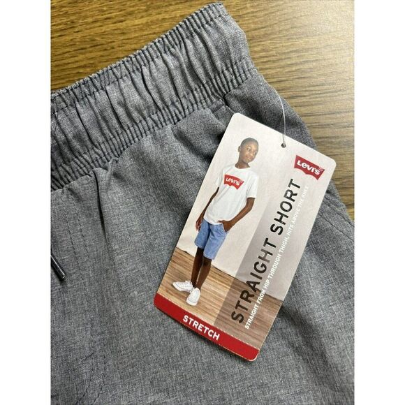 New Levi's Pull on Drawstring Shorts Straight‎ Small Gray - Picture 2 of 11